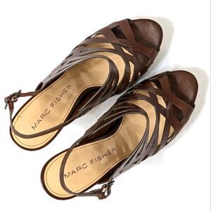 Marc Fisher Brown Strappy Heels